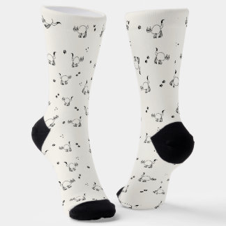 Off-white Cat Line Art Pattern Socks ソックス