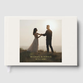 Off White Foil Guest Book Simple Photograph       ゲストブック