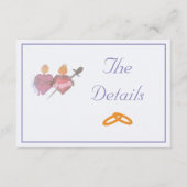 Off-White/Periwinkle Two Hearts Catholic Wedding  エンクロージャーカード (正面)