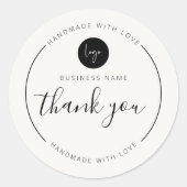 Off White Thank You Handmade with Love ラウンドシール (正面)