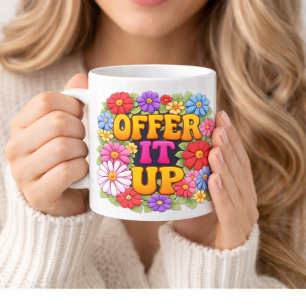OFFER IT UP 1960年代の花のビジュアル コーヒーマグカップ