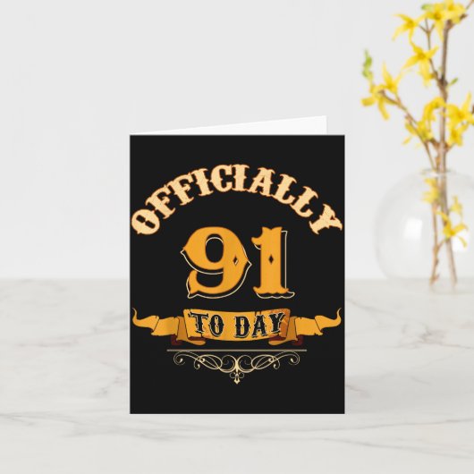 Offically 91 Years Old Today 91st Birthday Gift  カード (黄色い花)