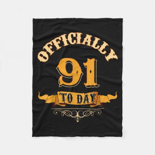 Offically 91 Years Old Today 91st Birthday Gift  フリースブランケット (正面)