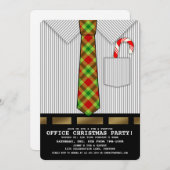 Officeおもしろいクリスマスパーティの招待状 招待状 (正面/裏面)