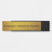 Officeおもしろいドアサイン – 金ゴールドフェイクグリッター サインプレート (正面)