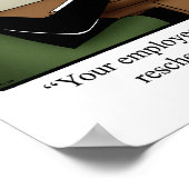 Officeおもしろいユーモアのポスター「従業員の評価」 ポスター (角)