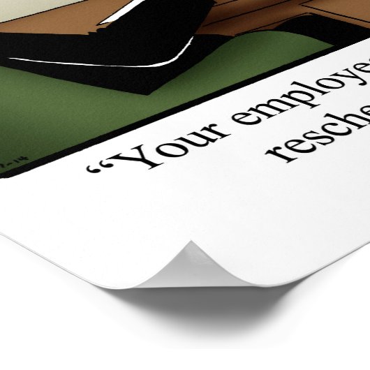 Officeおもしろいユーモアのポスター「従業員の評価」 ポスター (角)