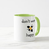 Officeおもしろい Coffee Mugsが幸せであることを心配しない マグカップ (正面右)