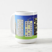Officeの背の高い建物 コーヒーマグカップ (正面左)