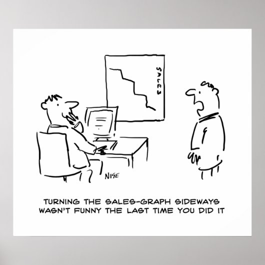 Officeの販売グラフが横向き ポスター (正面)