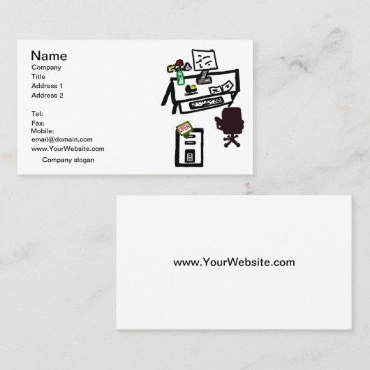 OfficeはOPEN Computer Desk Business Card Set 名刺 (正面/裏面)