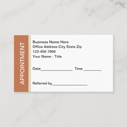 Officeアポイントメントカードヨーロッパ色 予約カード (正面)