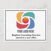 Officeカスタムが移転したビジネスロゴ ポストカード (正面)