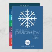 Officeカレンダー – Wishing Peace Joy Business Logo シーズンカード (正面/裏面)