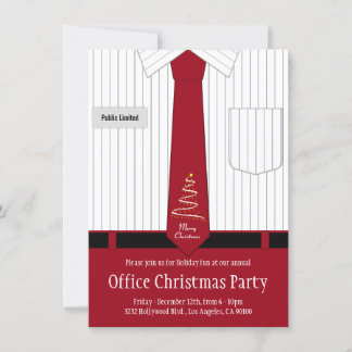 Officeクリスマスパーティーシャツとネクタイ 招待状