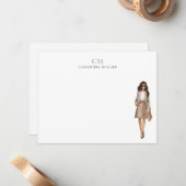 Officeスタイリッシュファッションプロフェッショナルモノグラムの ノートカード (正面/裏面インサイチュ)