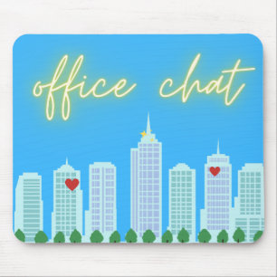 Officeチャットシティスケープ青い空マウスパッド マウスパッド