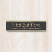 Officeドアシンボルや象徴シンプルモダンブラック&金ゴールドサイン サインプレート (正面)