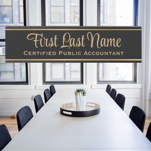 Officeドアシンボルや象徴シンプルモダンブラック&金ゴールドサイン サインプレート