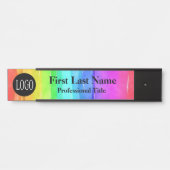 Officeドアシンボルや象徴レインボー水色ロゴ記号 サインプレート (正面)