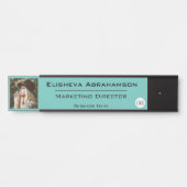 Officeドア名プレートの署名 – ティール(緑がかった色)フォト写真 サインプレート (正面)