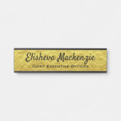 Officeドア名プレートの署名 – 金ゴールドと黒 サインプレート (正面)