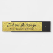 Officeドア名プレートの署名 – 金ゴールドと黒 サインプレート (正面)