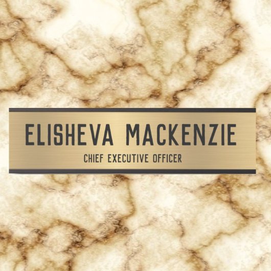 Officeドア名プレートの署名 – 金ゴールドと黒 サインプレート