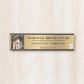 Officeドア名プレートの署名 – 金ゴールドフォト写真 サインプレート (正面)