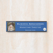 Officeドア名プレートの署名 – 青い写真写真 サインプレート (正面)