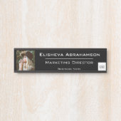 Officeドア名プレートの署名 – 黒い写真の写真 サインプレート (正面)