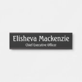 Officeドア名プレートの記号 – 白黒 サインプレート (正面)