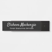 Officeドア名プレートの記号 – 白黒 サインプレート (正面)