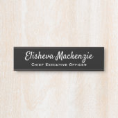 Officeドア名プレートの記号 – 白黒 サインプレート (正面)