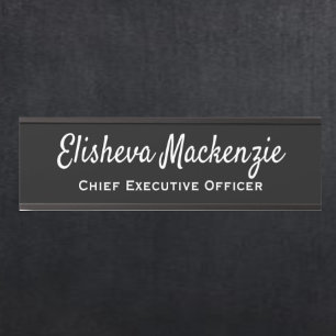 Officeドア名プレートの記号 – 白黒 サインプレート