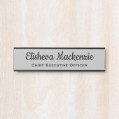 Officeドア名プレート記号 – グレーと黒 サインプレート (正面)