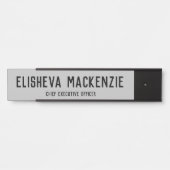 Officeドア名プレート記号 – グレーと黒 サインプレート (正面)