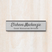 Officeドア名プレート記号 – グレーと黒 サインプレート (正面)