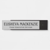 Officeドア名プレート記号 – グレーと黒 サインプレート (正面)