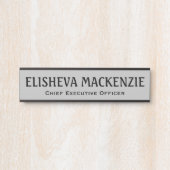 Officeドア名プレート記号 – グレーと黒 サインプレート (正面)