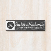 Officeドア名プレート記号 – ロゴ灰色の大理石 サインプレート (正面)