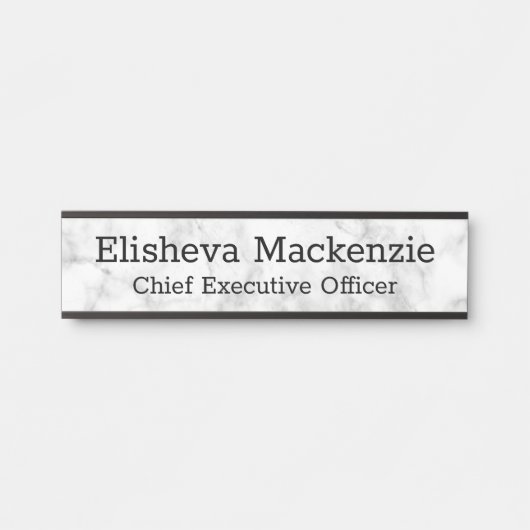 Officeドア名プレート記号 – 灰色の大理石 サインプレート (正面)