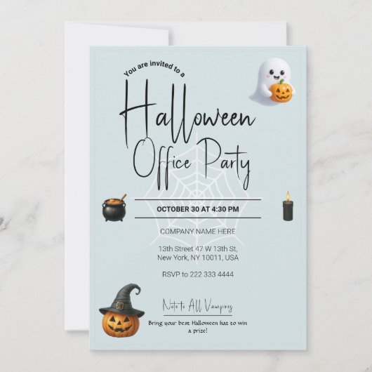 Officeハロウィーン招待状と招待状テンプレート 招待状 (正面)