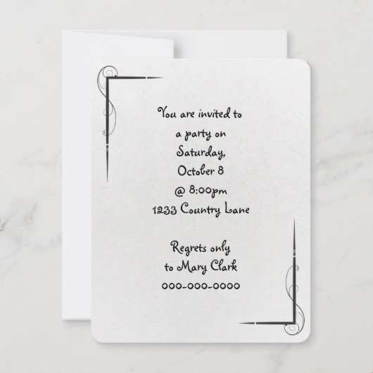 Officeパーティーアラームのメモを投稿 招待状 (裏面)