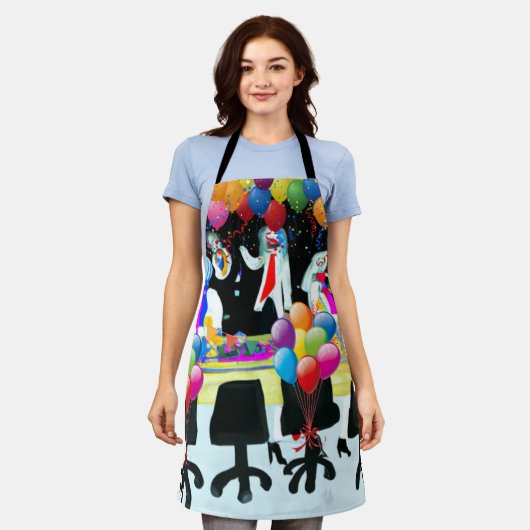 Officeパーティー エプロン (着用した状態)