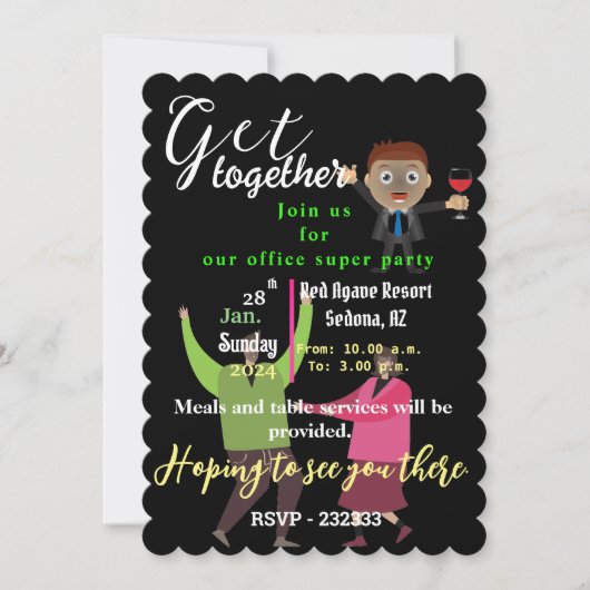 Officeパーティー 招待状 (正面)