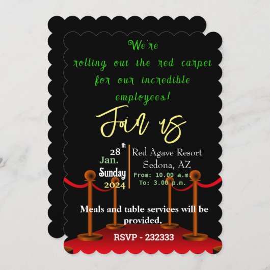 Officeパーティー 招待状 (正面/裏面)