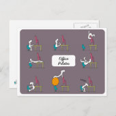 Officeピラティスはがき、茶色 ポストカード (正面/裏面)