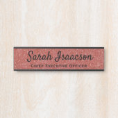 Officeピンクフェイクグリッタードア名プレート サインプレート (正面)