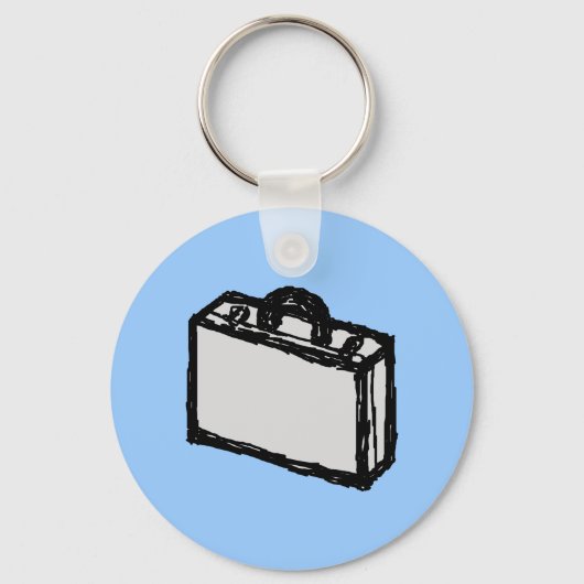 Officeブリーフケースまたはトラベラーズスーツケース。スケッチ。 キーホルダー (正面)